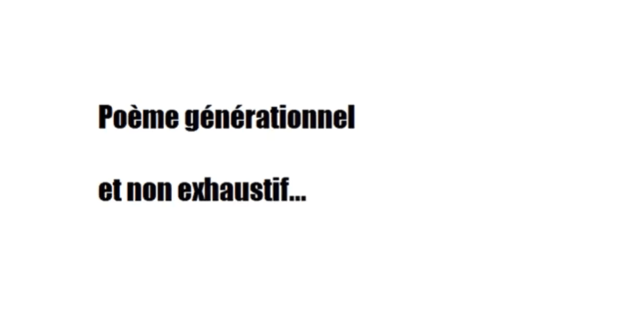 poème générationnel